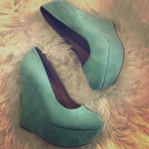 Teal/Aqua Wedge Heels 💖